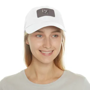 Love Cats POD Dad Hat with Leather Patch (Rectangle)