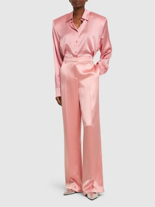 Magda Butrym   Silk satin straight pants 