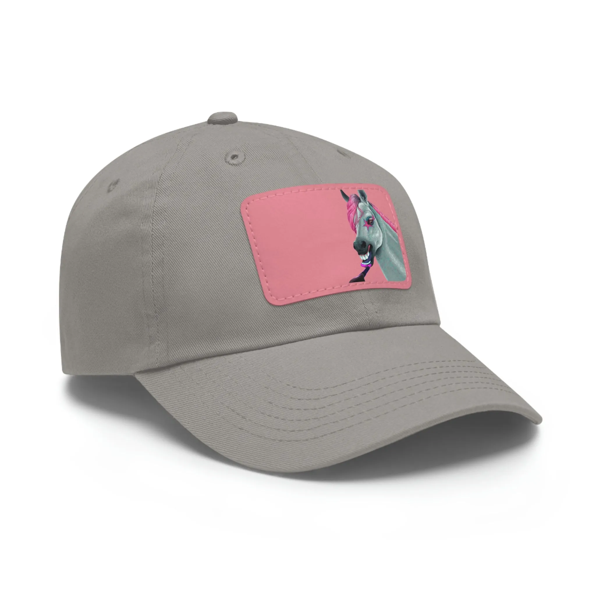 Make-up Horse POD Dad Hat with Leather Patch (Rectangle)