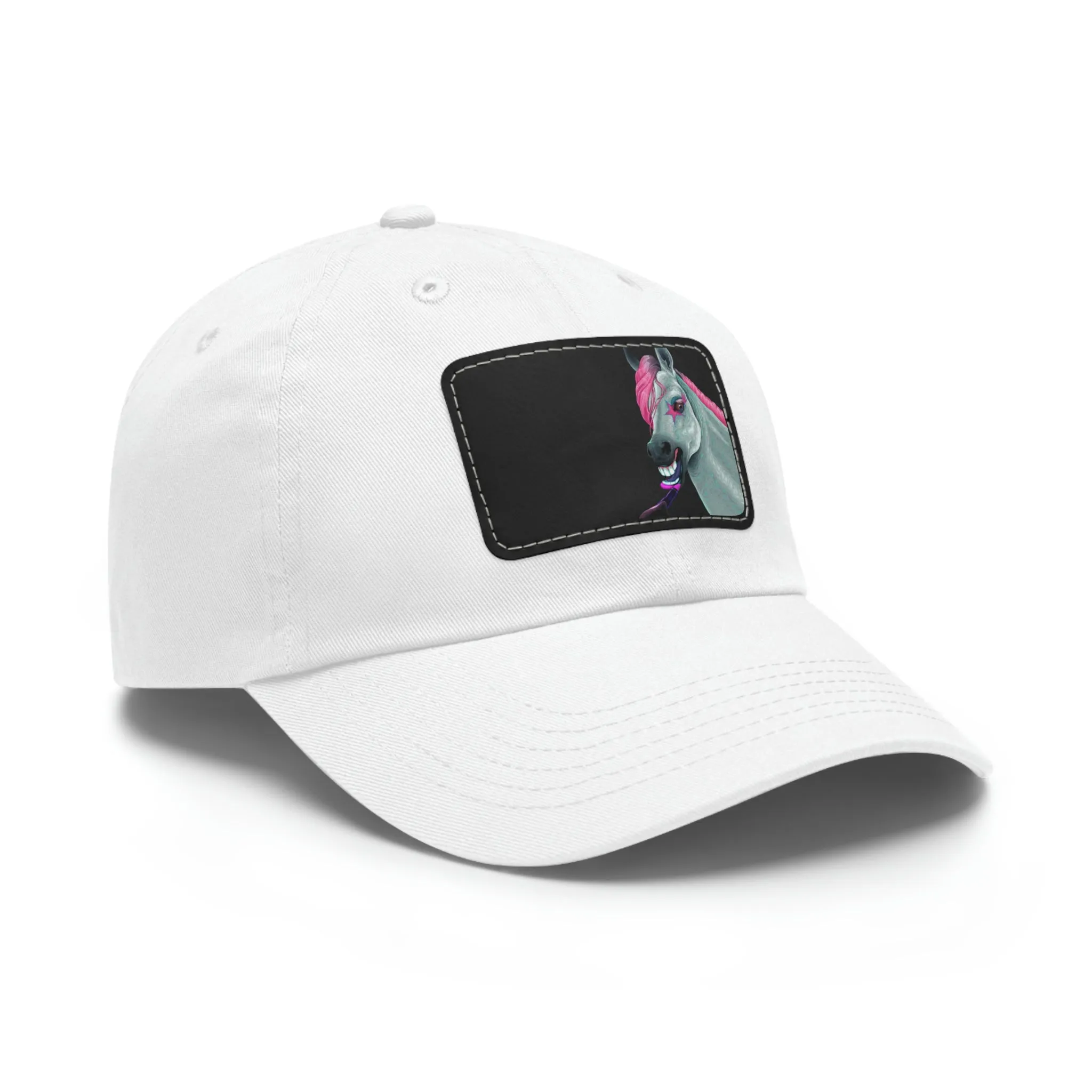 Make-up Horse POD Dad Hat with Leather Patch (Rectangle)