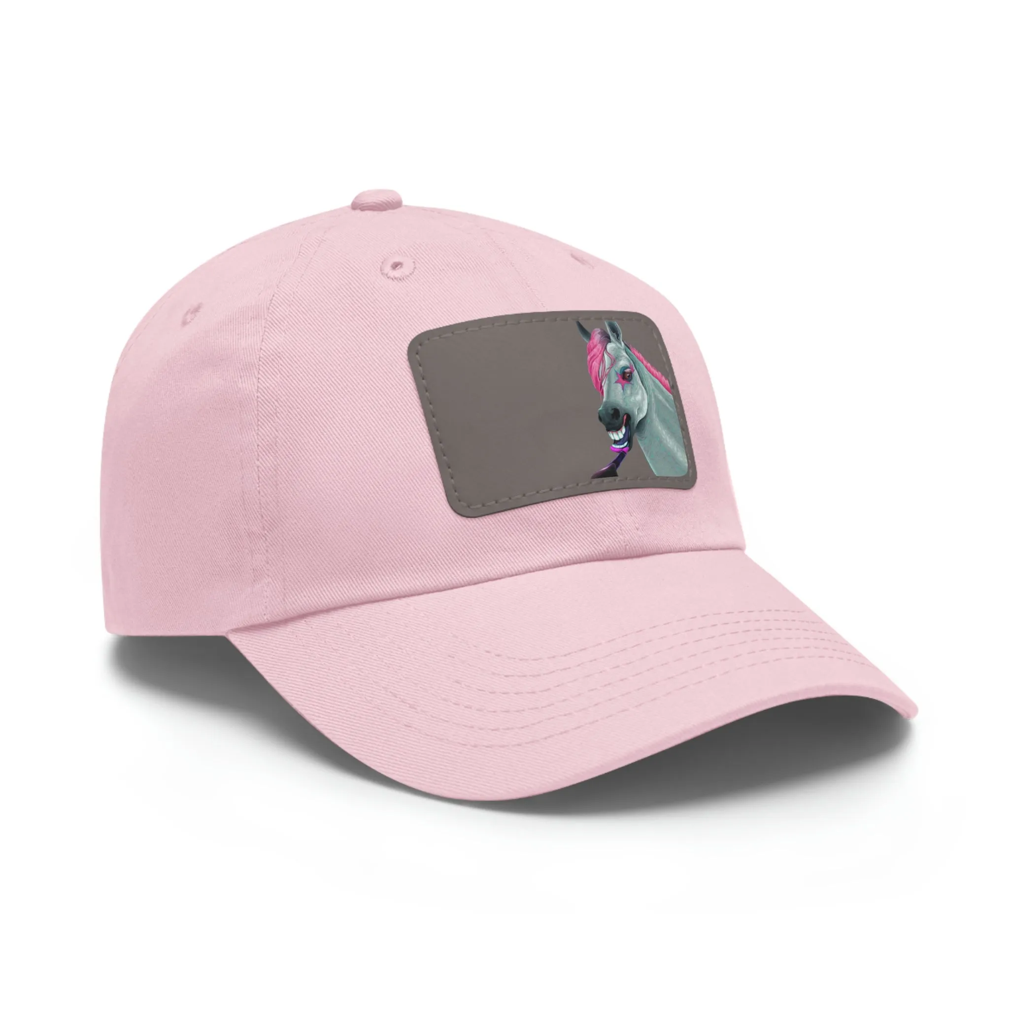 Make-up Horse POD Dad Hat with Leather Patch (Rectangle)