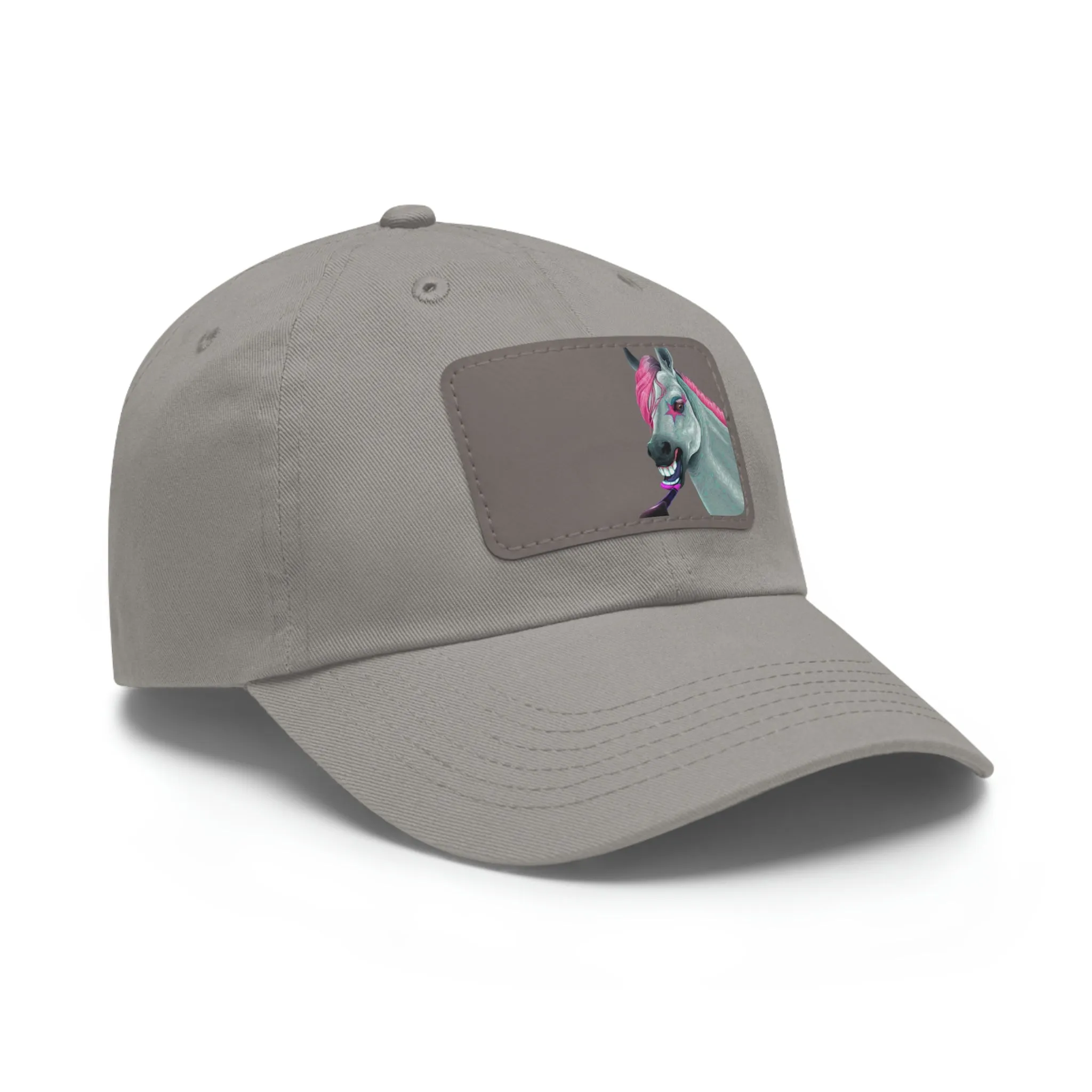 Make-up Horse POD Dad Hat with Leather Patch (Rectangle)