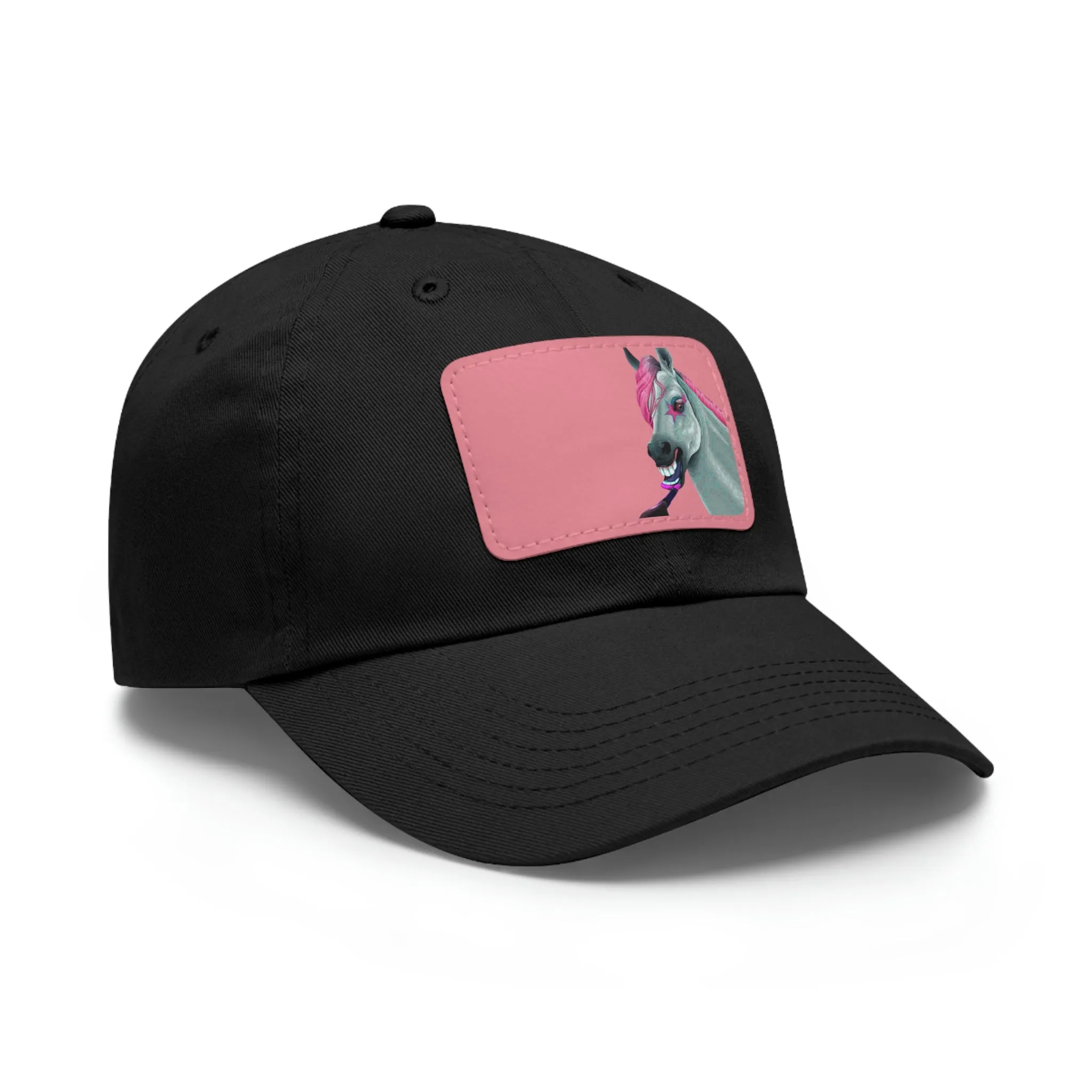 Make-up Horse POD Dad Hat with Leather Patch (Rectangle)