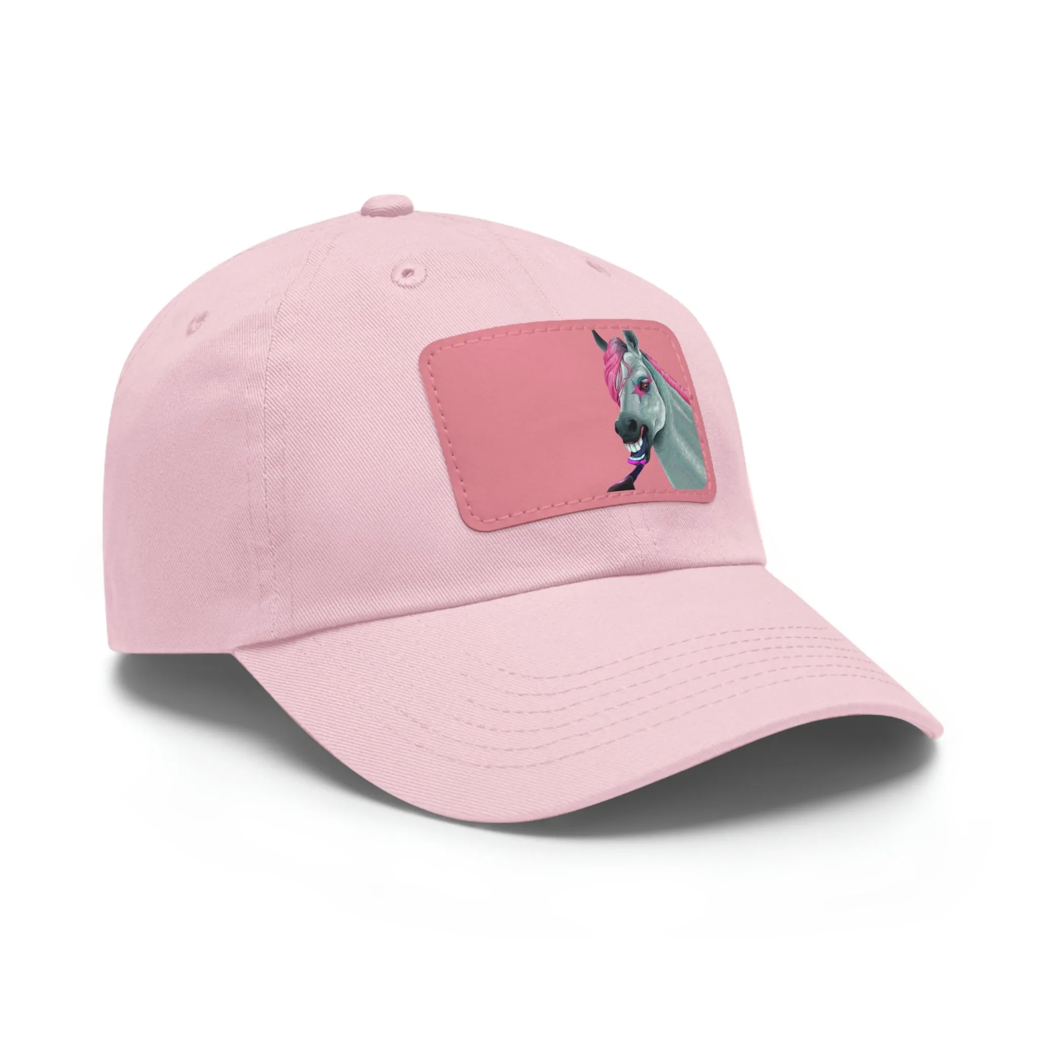 Make-up Horse POD Dad Hat with Leather Patch (Rectangle)