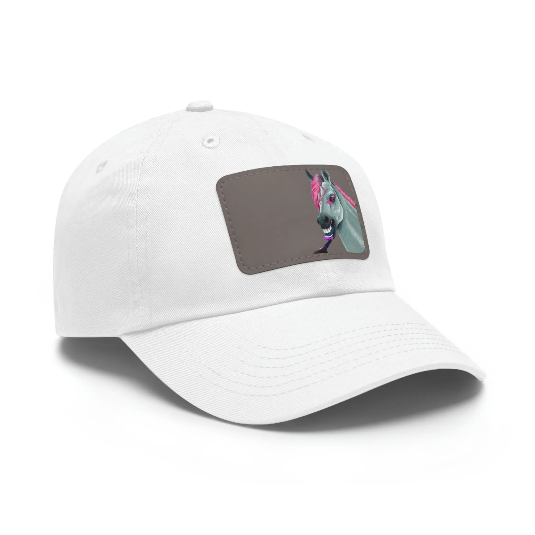 Make-up Horse POD Dad Hat with Leather Patch (Rectangle)