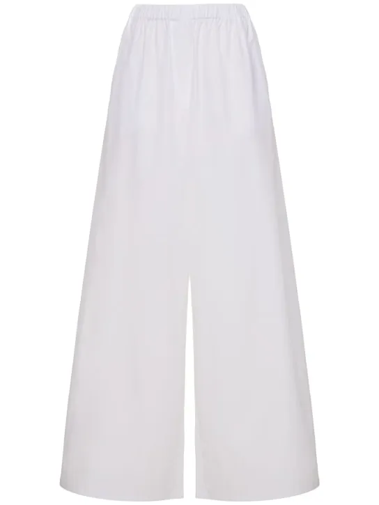 Max Mara   Cotton poplin wide pants 