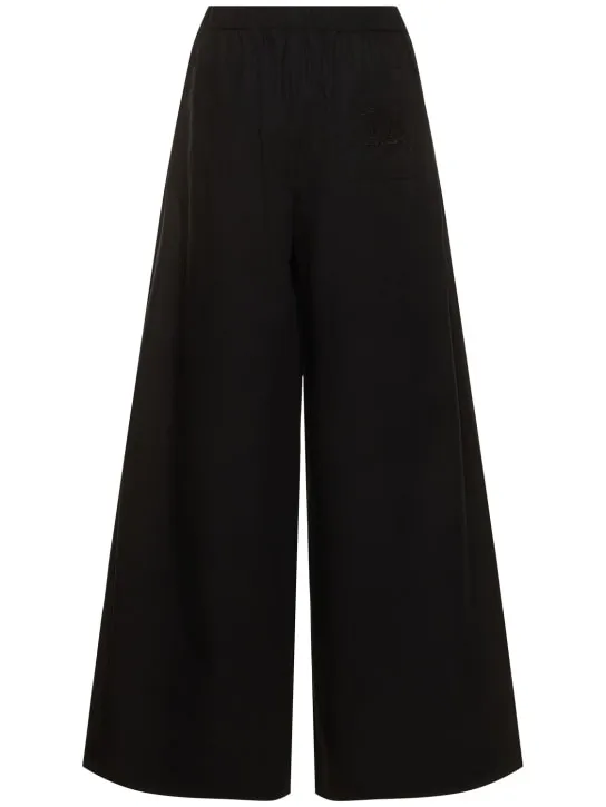 Max Mara   Cotton poplin wide pants 