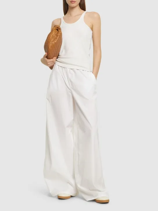 Max Mara   Cotton poplin wide pants 