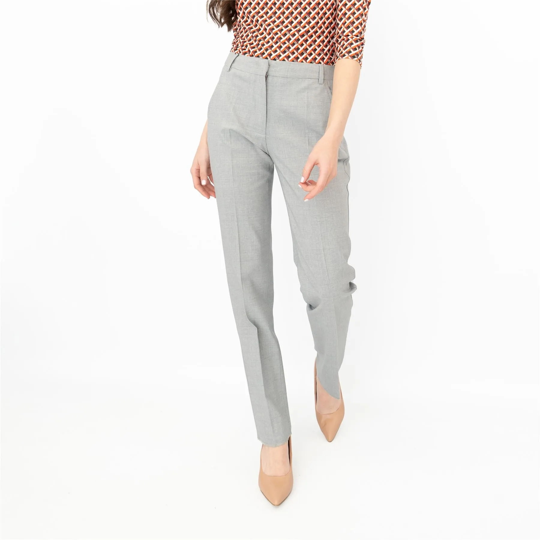 Max Mara Weekend Fazio Cotton Blend Cigarette Trousers