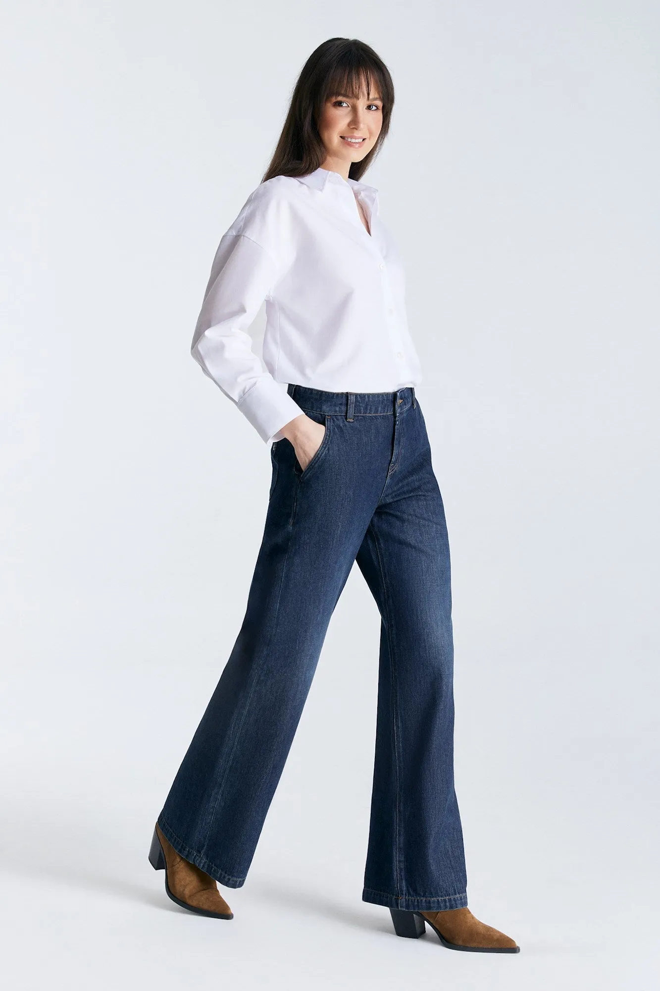 Maxine Wide Fit Jeans Deep Blue