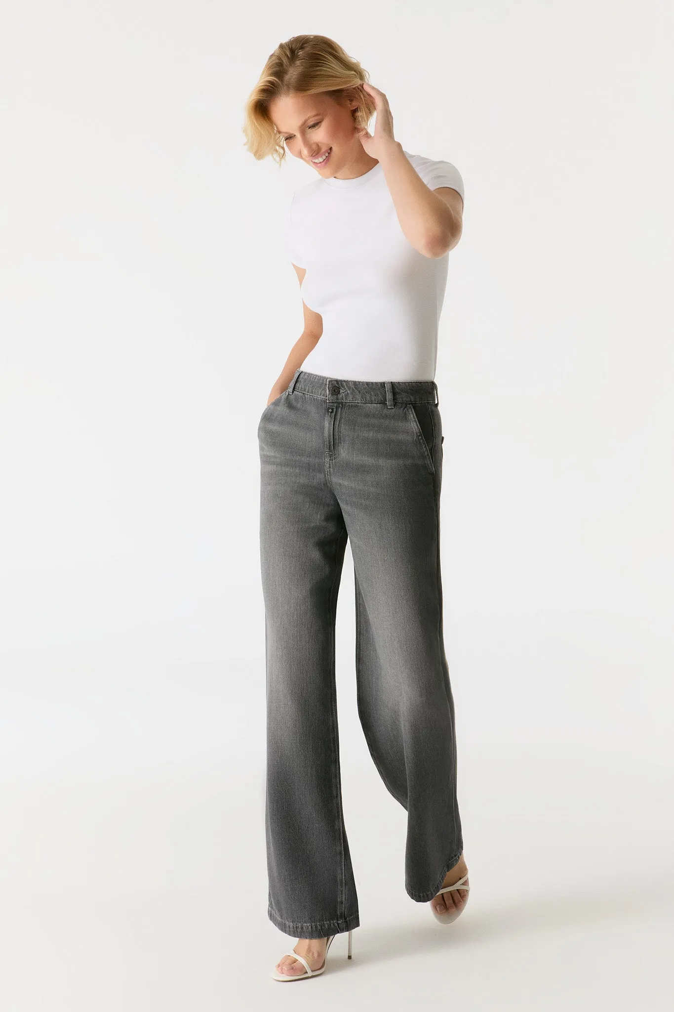 Maxine Wide Fit Jeans Smoke Grey