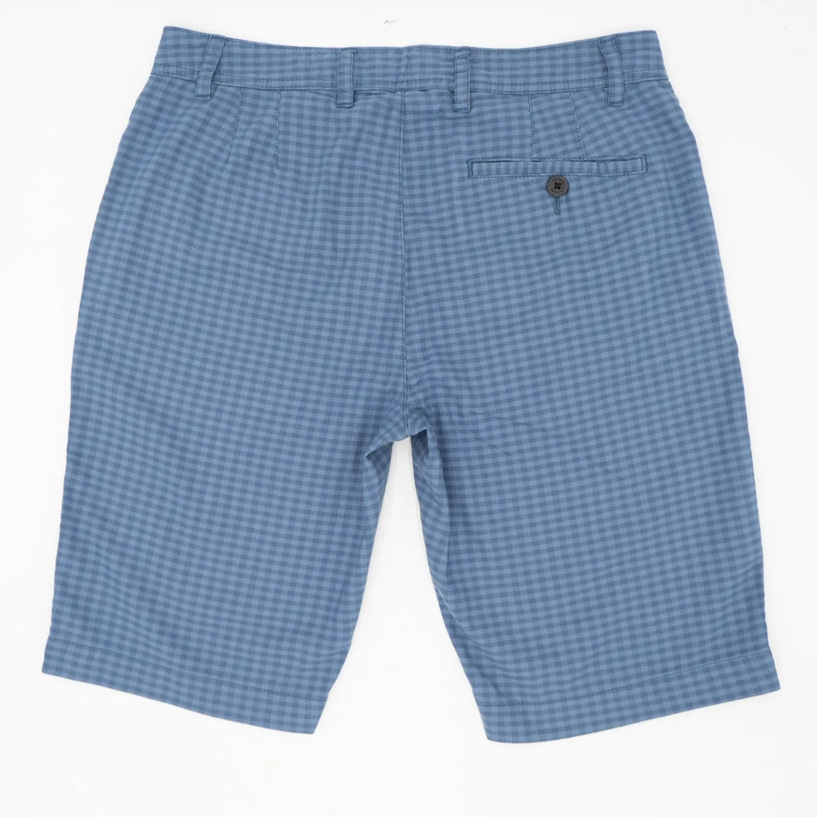 Men's Blue Check Chino Summer Shorts