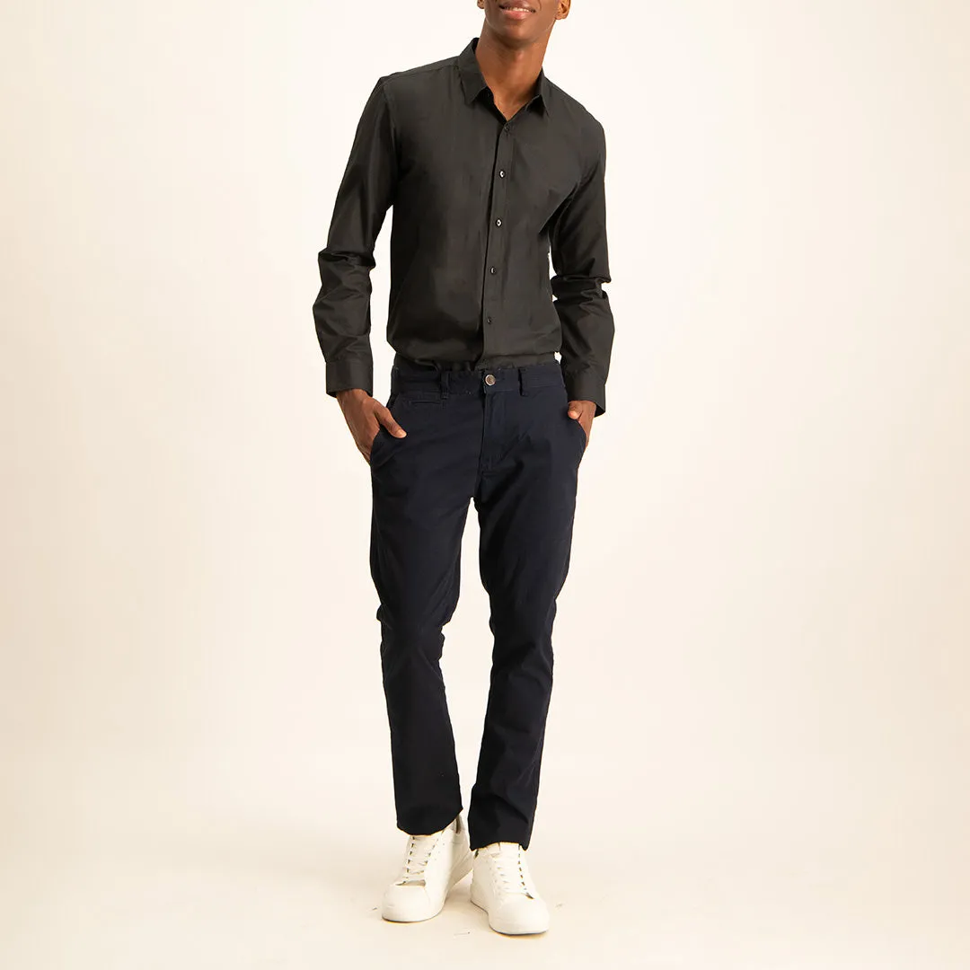 MENS ZAFF NAVY SLIMFIT STRETCH CHINO (CORE)