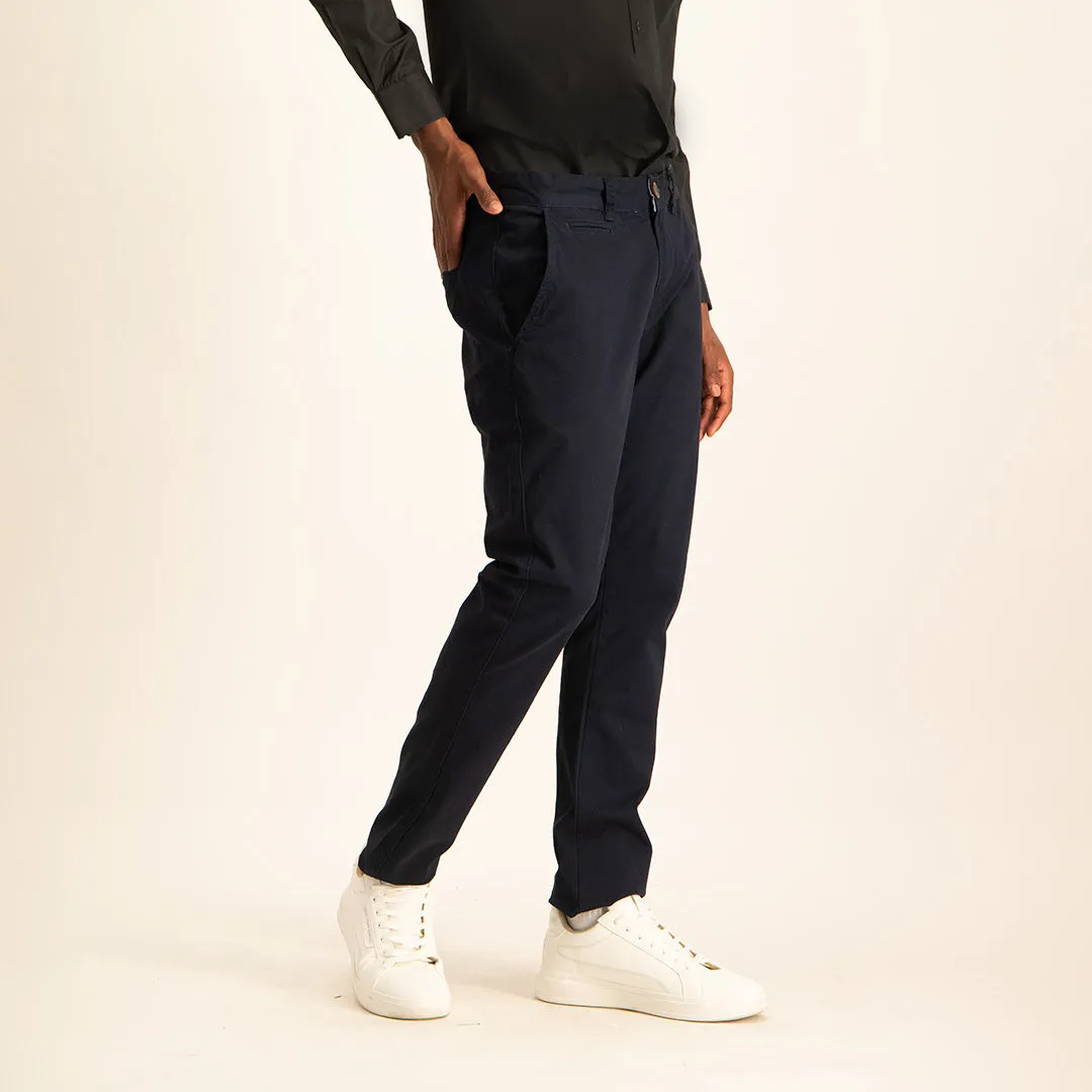 MENS ZAFF NAVY SLIMFIT STRETCH CHINO (CORE)