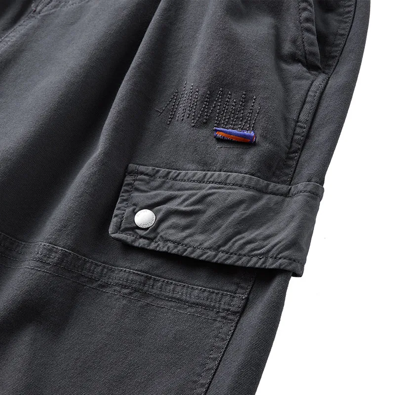 METAL BUCKLE WASHED CARGO PANTS