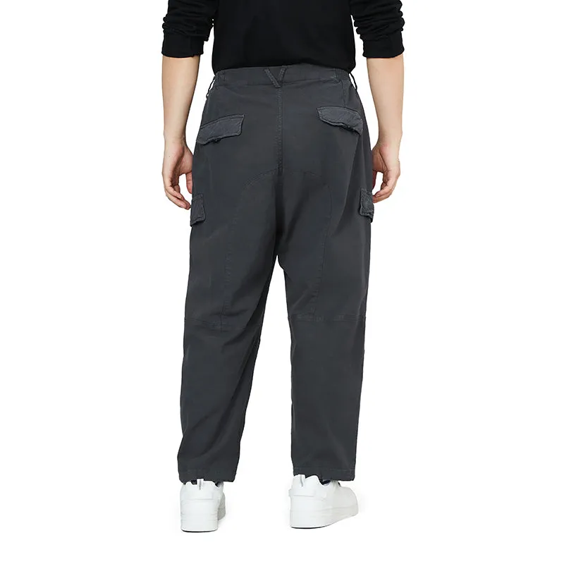 METAL BUCKLE WASHED CARGO PANTS