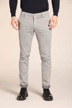 Milano pantalone chino uomo in cotone stretch con micro fantasia extra slim fit