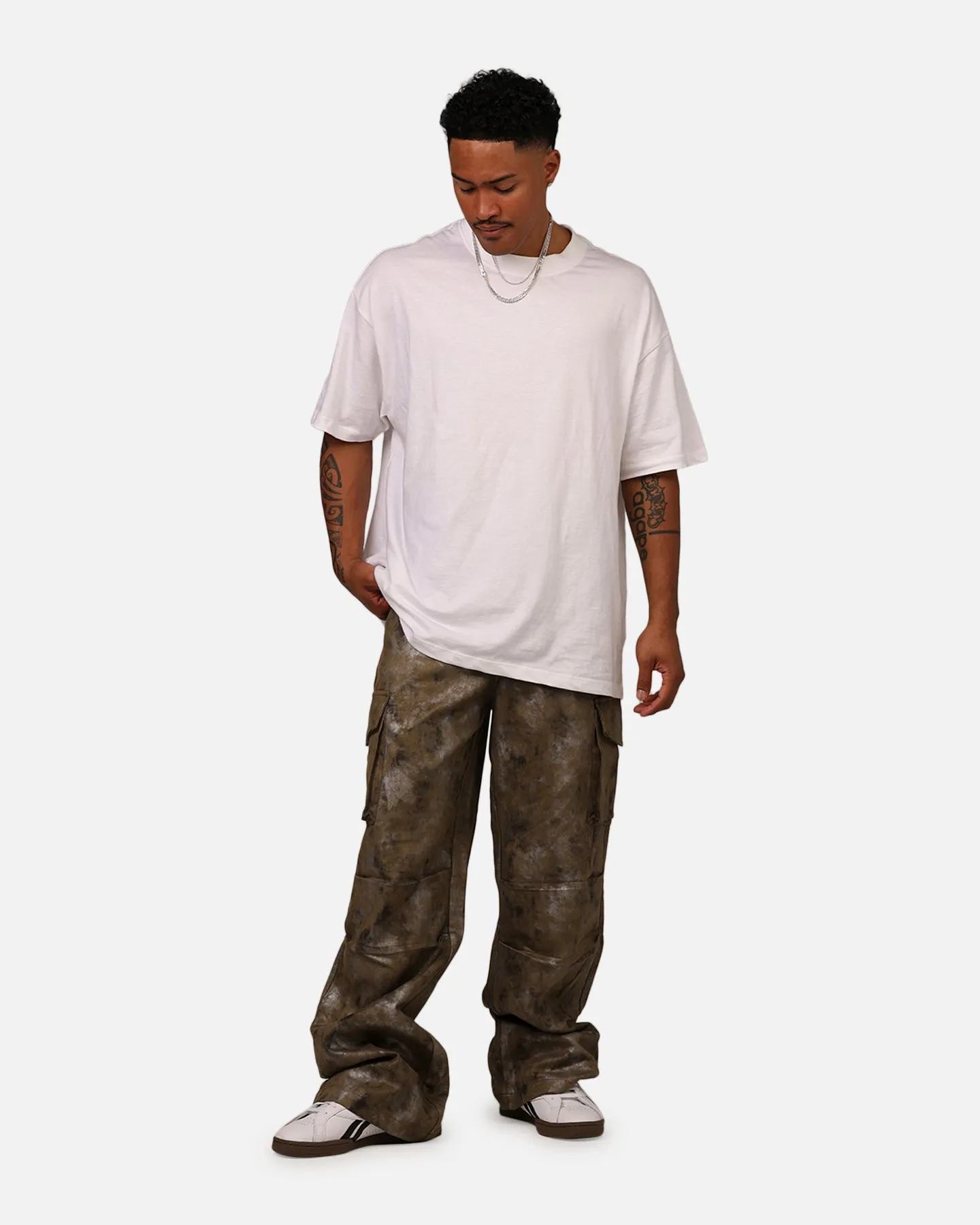 MNML Baggy Dual Sueded Cargo Pants Olive