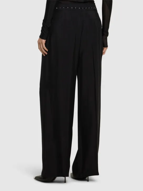 MUGLER   Wool blend straight pants w/ hooks 