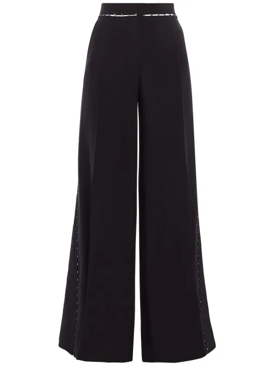 MUGLER   Wool blend straight pants w/ hooks 