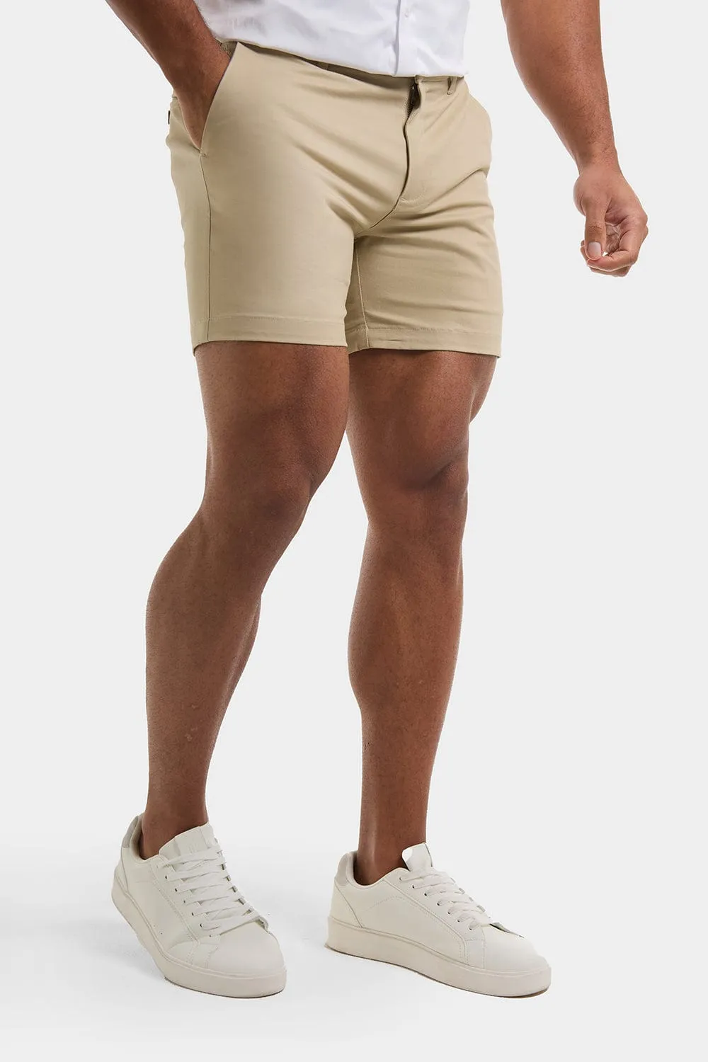 Muscle Fit Chino Shorts - Shorter Length 4-Pack