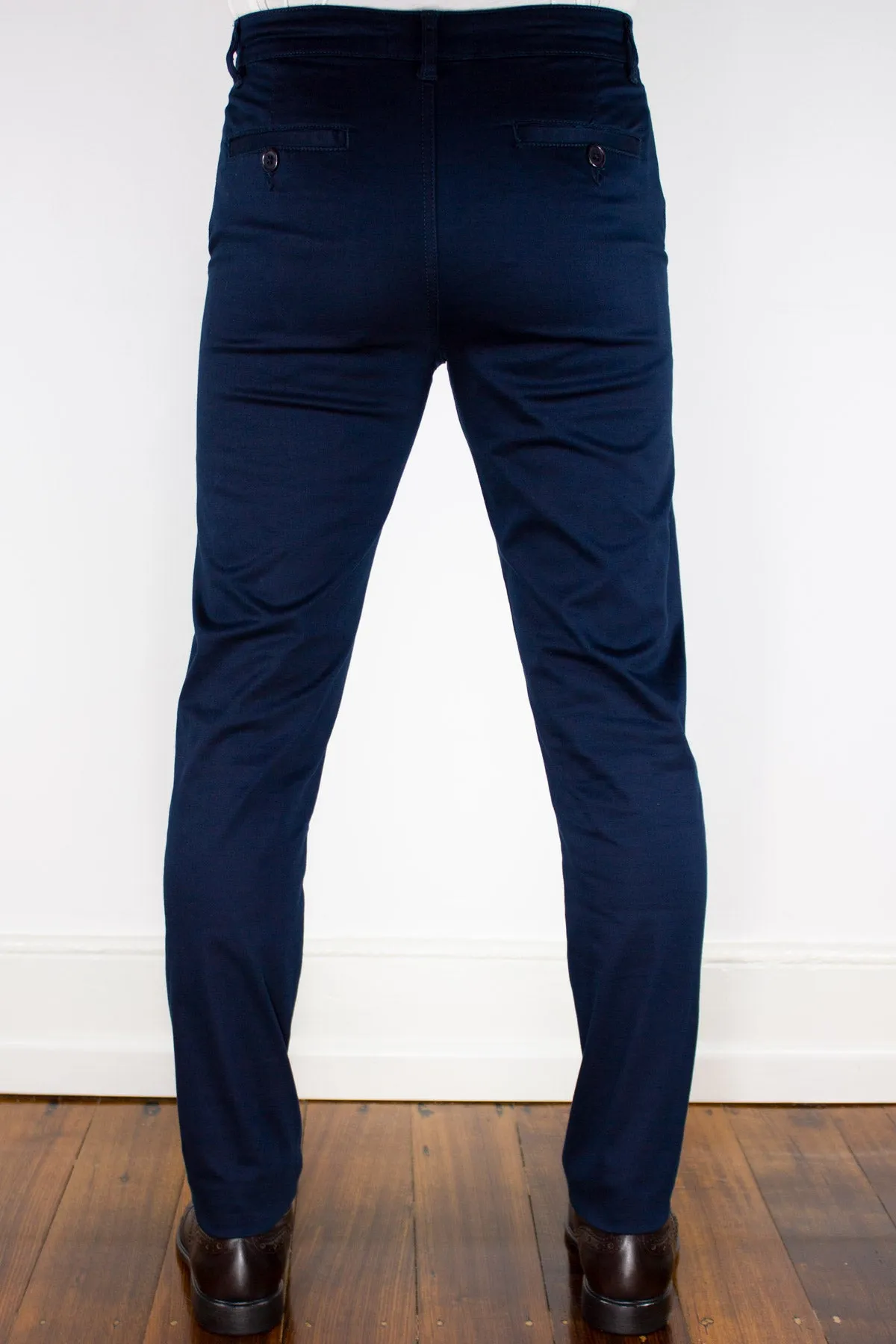 Navy Cotton Stretch Chino