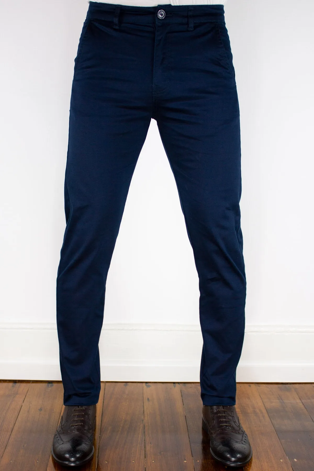 Navy Cotton Stretch Chino