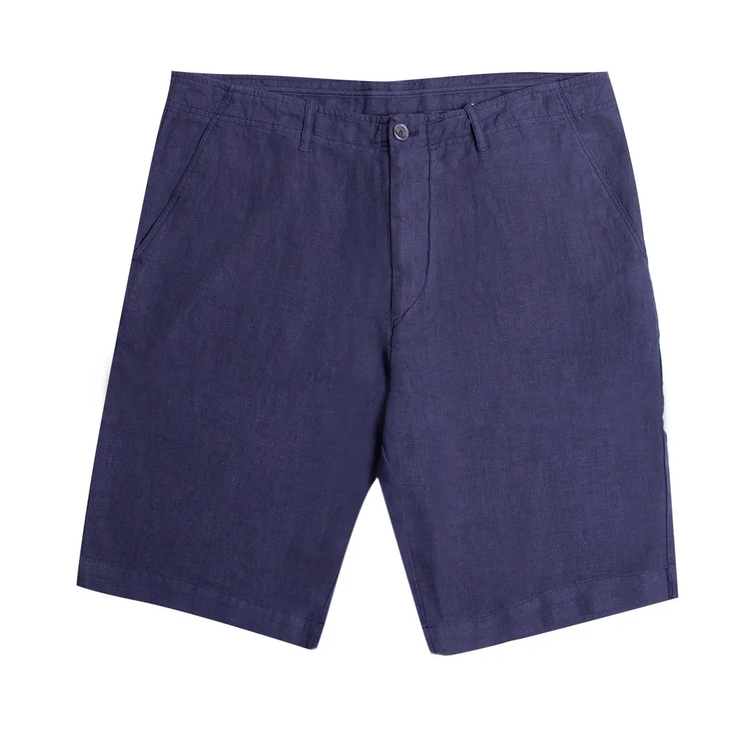 Navy Linen Chino Shorts