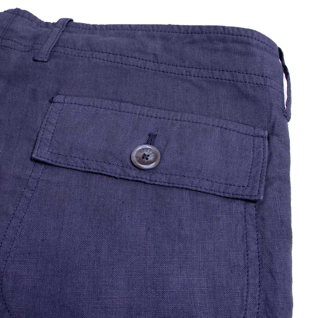 Navy Linen Chino Shorts