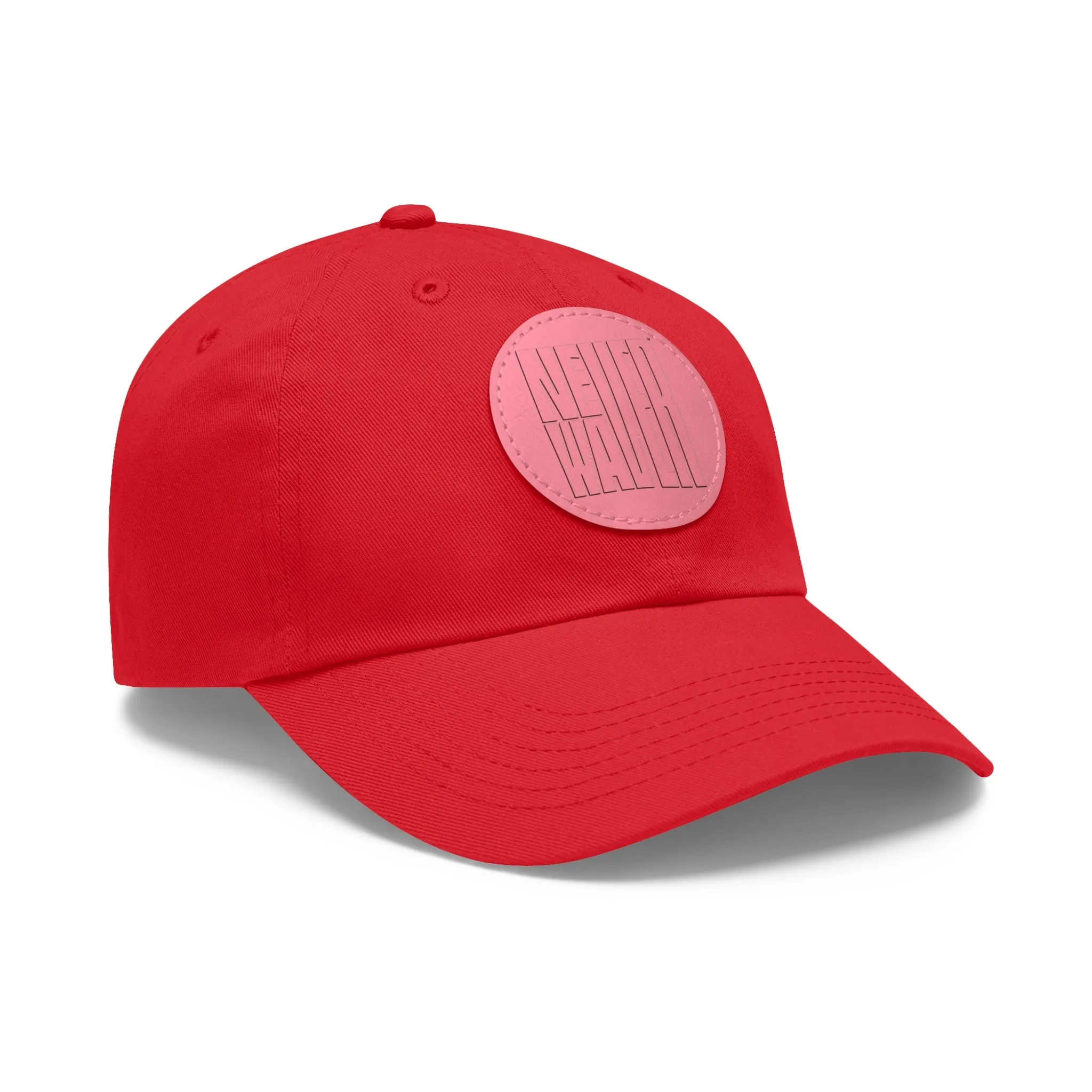 Never Waver Dad Hat with Leather Patch (Round)