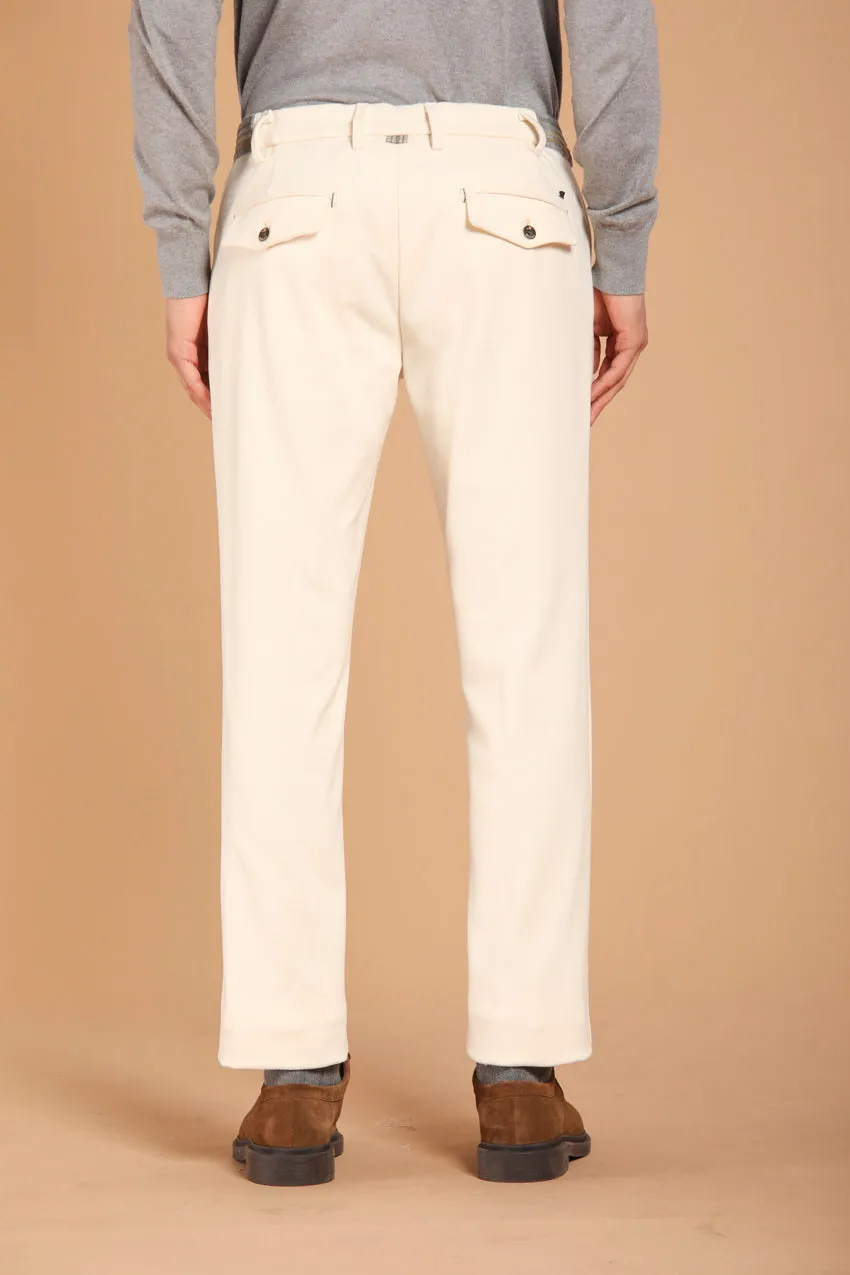 New York Golf 1Pinces pantalone chino jogger uomo in jersey effetto lana