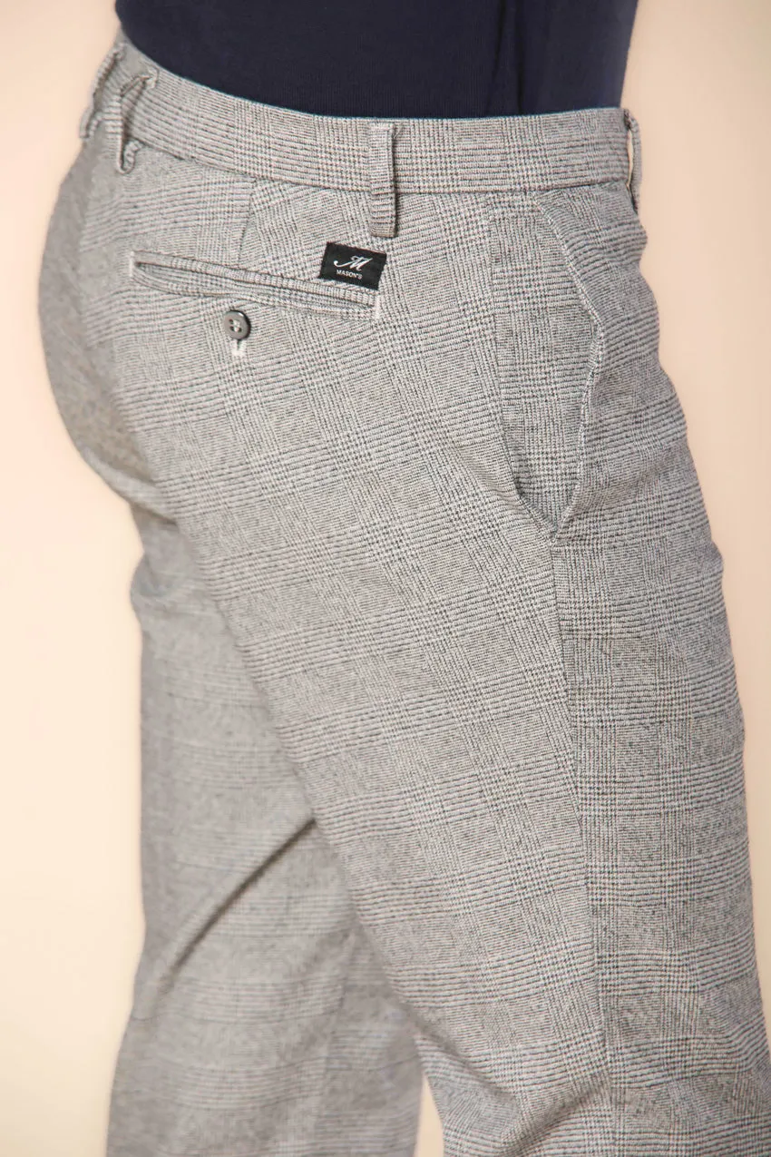 New York pantalone chino uomo in cotone modal stretch con fantasia galles sfumato regular fit