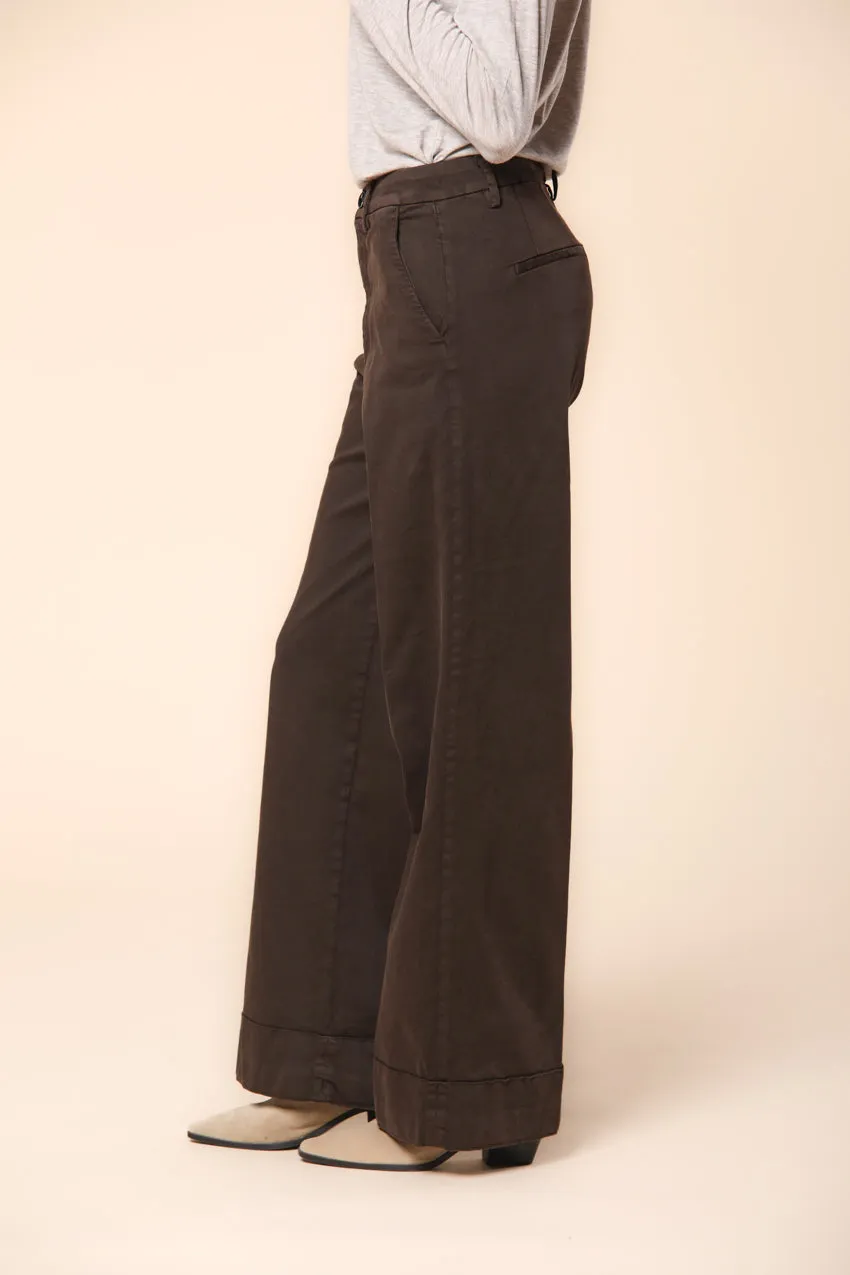 New York Studio pantalone chino donna in raso relaxed fit