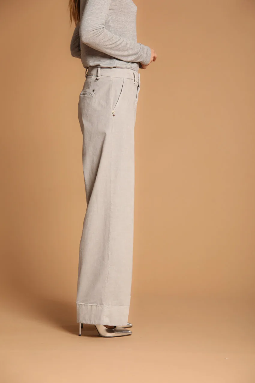 New York Studio pantalone chino donna in velluto 1000 righe relaxed fit