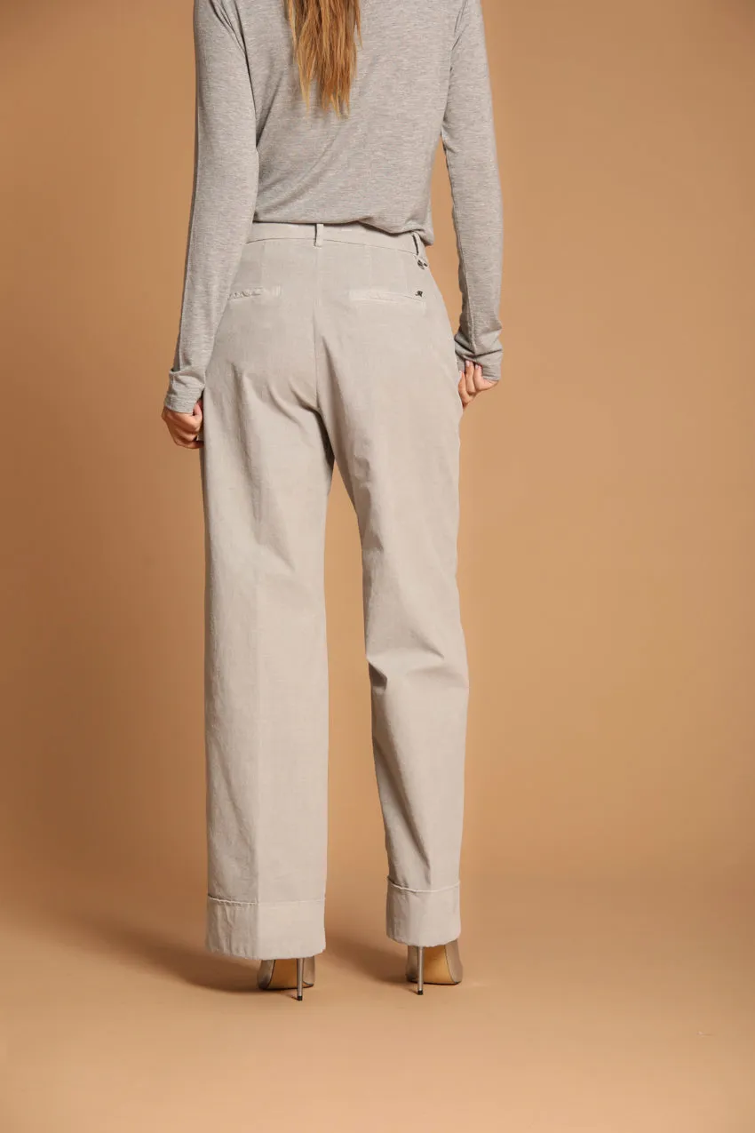 New York Studio pantalone chino donna in velluto 1000 righe relaxed fit