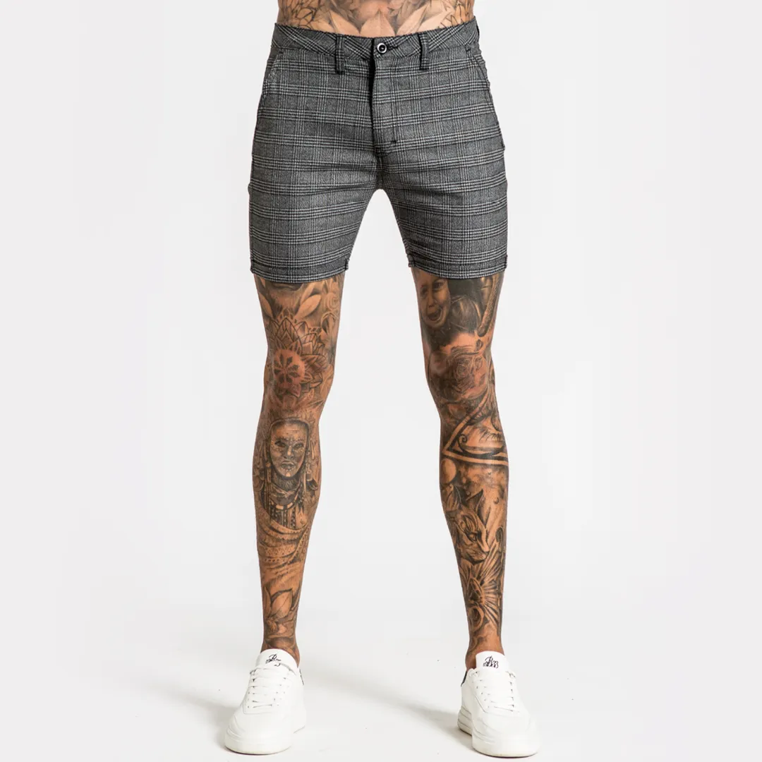 Oslo Chino Short  - Black/Grey Check