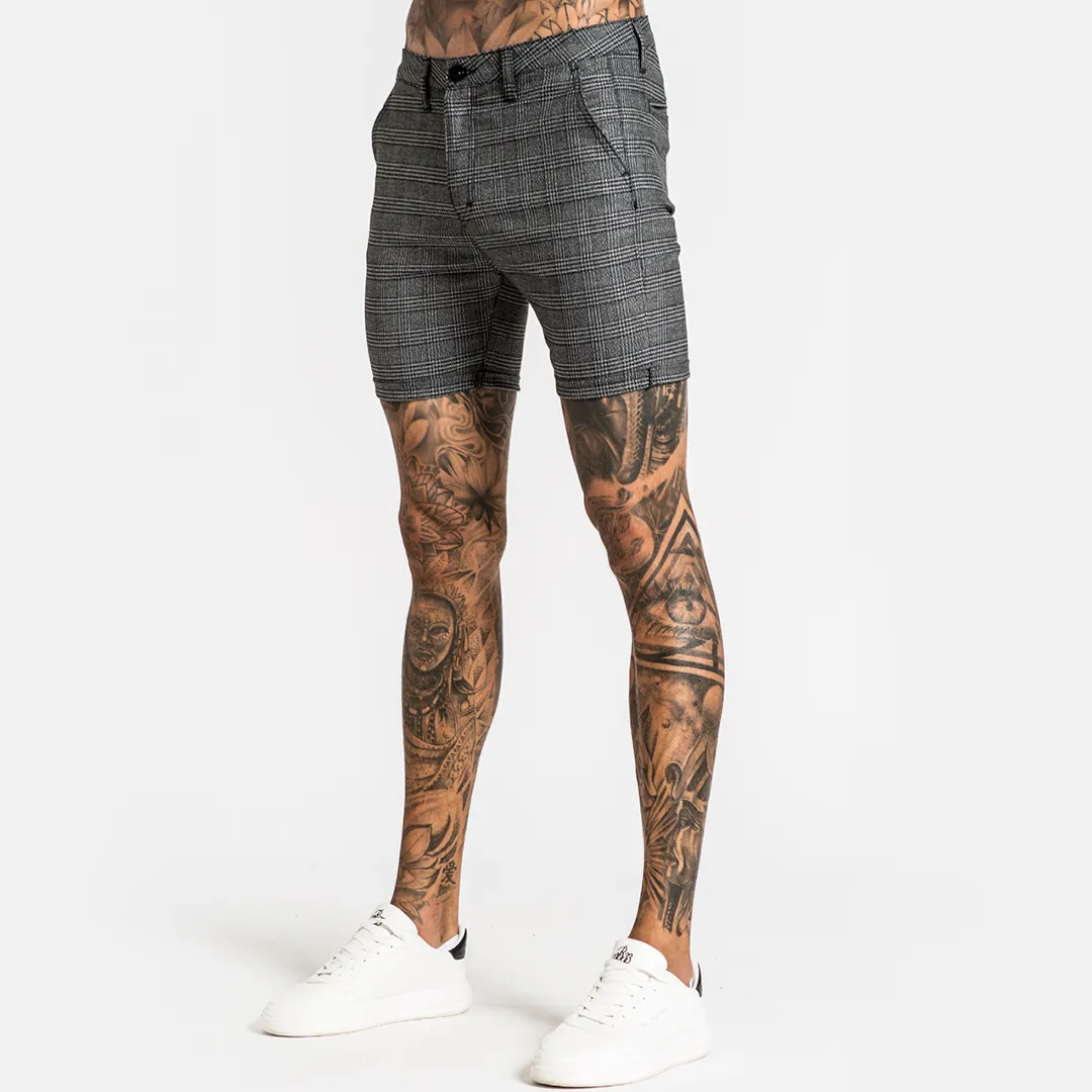 Oslo Chino Short  - Black/Grey Check