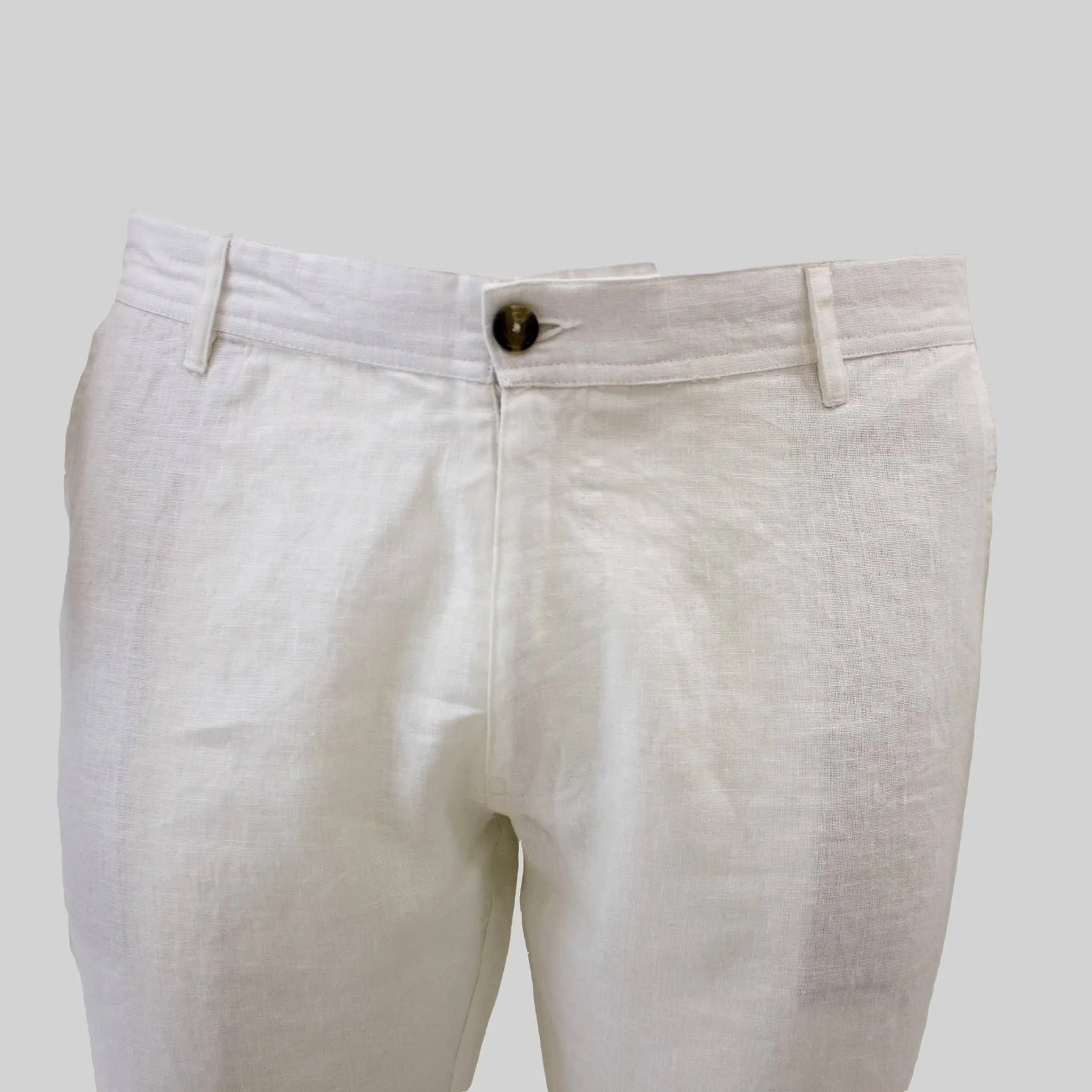 Pantalon chino blanc en lin