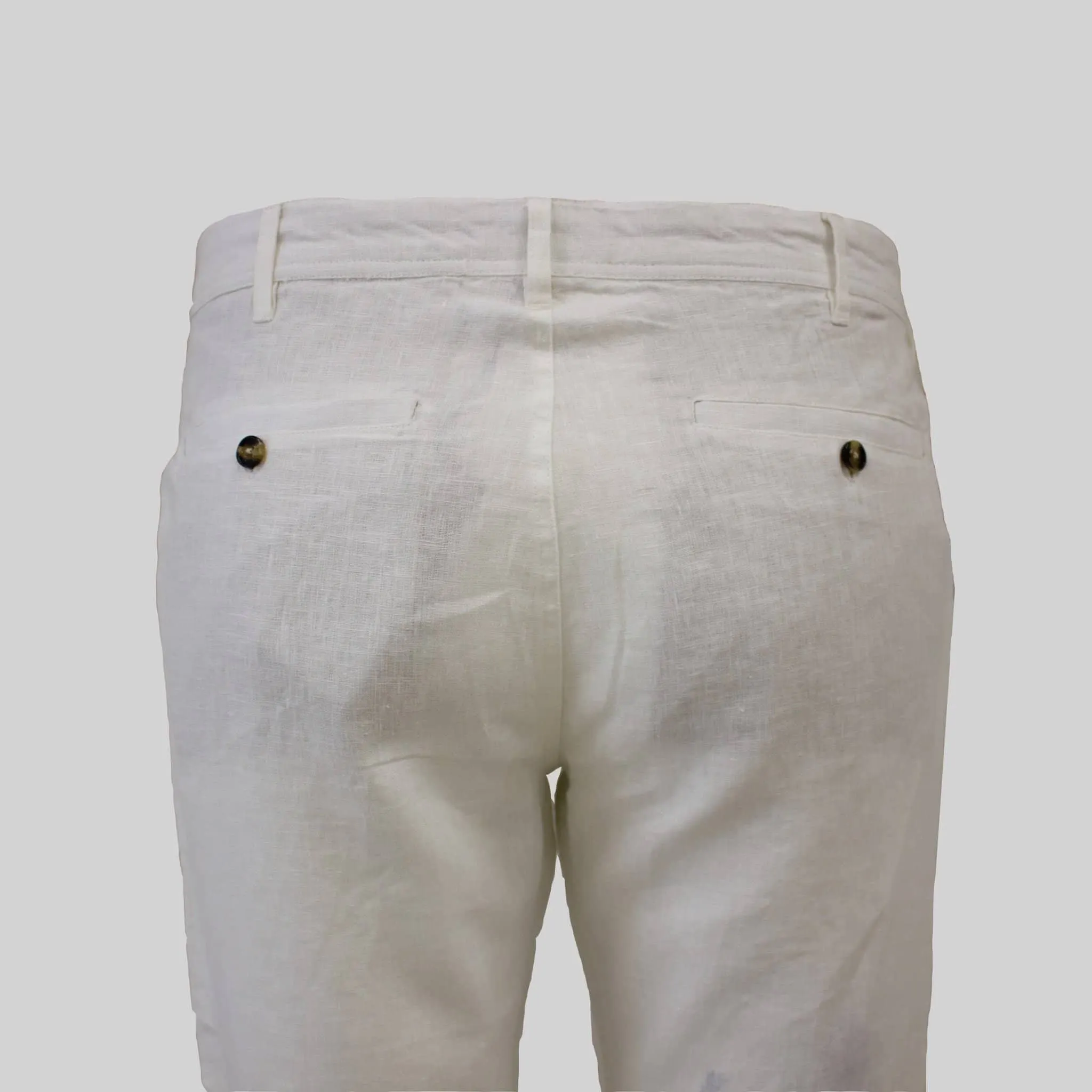 Pantalon chino blanc en lin