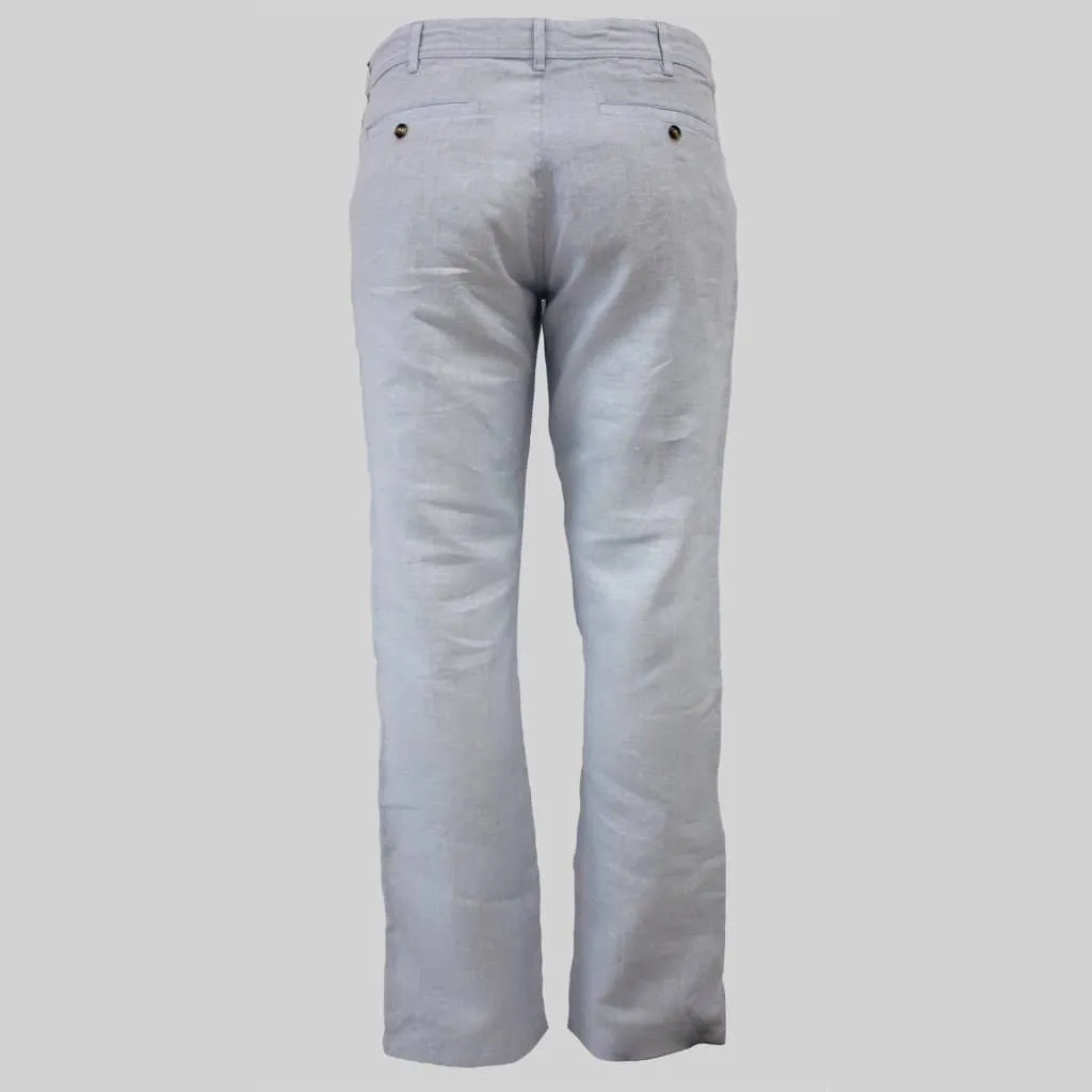 Pantalon chino bleu clair en lin