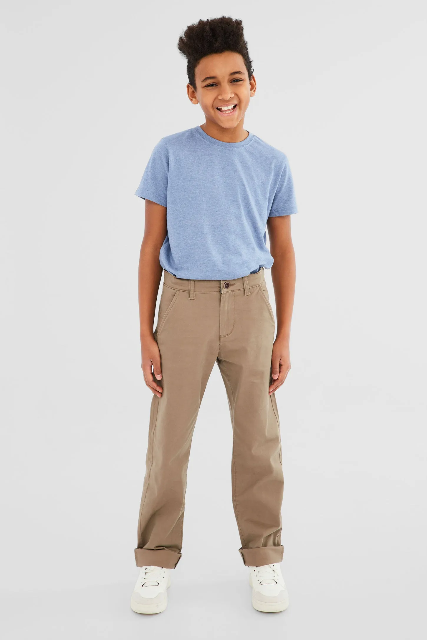 Pantalon chino en twill brossé - Ado garçon