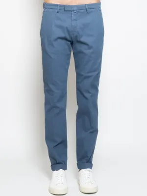 Pantaloni Chino in Armaturato Blu Chiaro