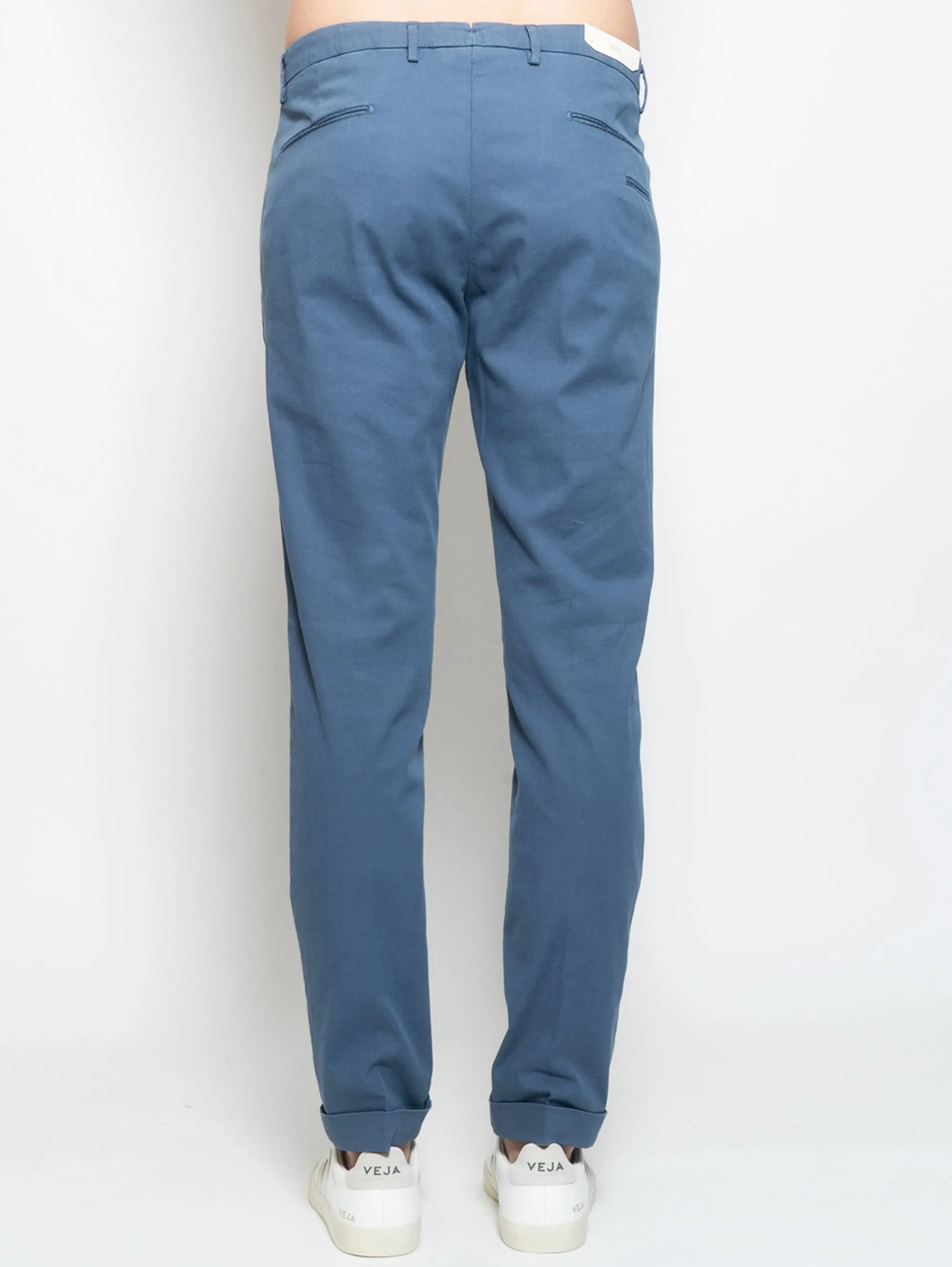 Pantaloni Chino in Armaturato Blu Chiaro