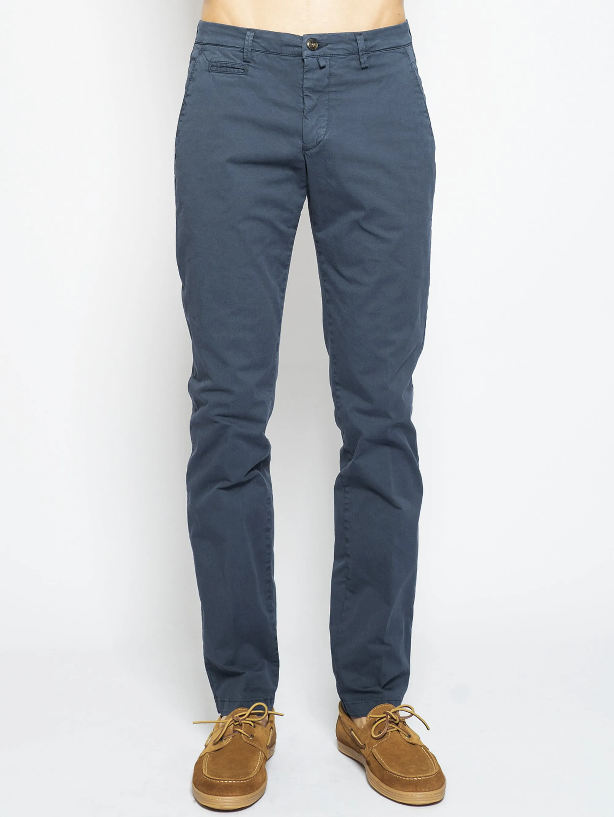 Pantaloni Chino in Gabardine Blu