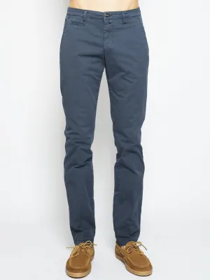 Pantaloni Chino in Gabardine Blu