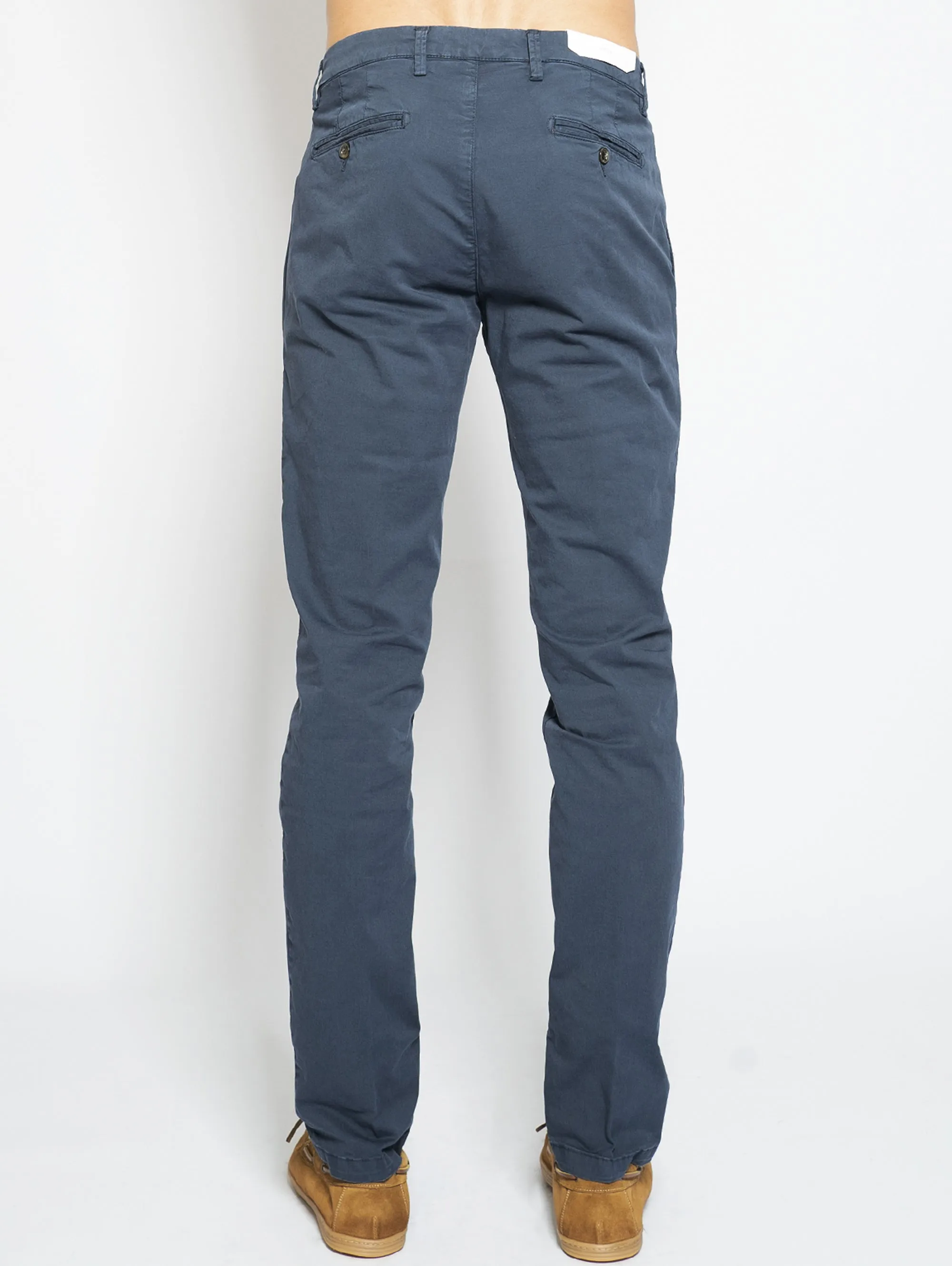 Pantaloni Chino in Gabardine Blu