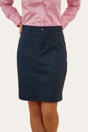 Pippa Womens Chino Skirt - Dark Navy