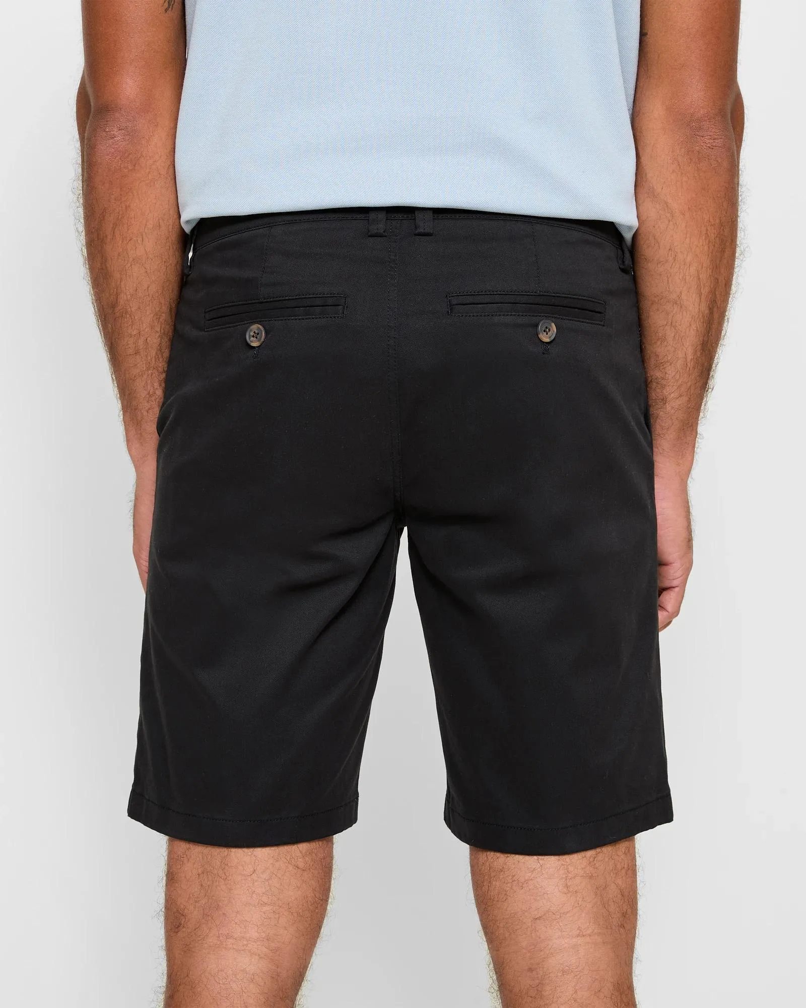 popular  Australian Cotton Regular Stretch Chino Shorts - Black