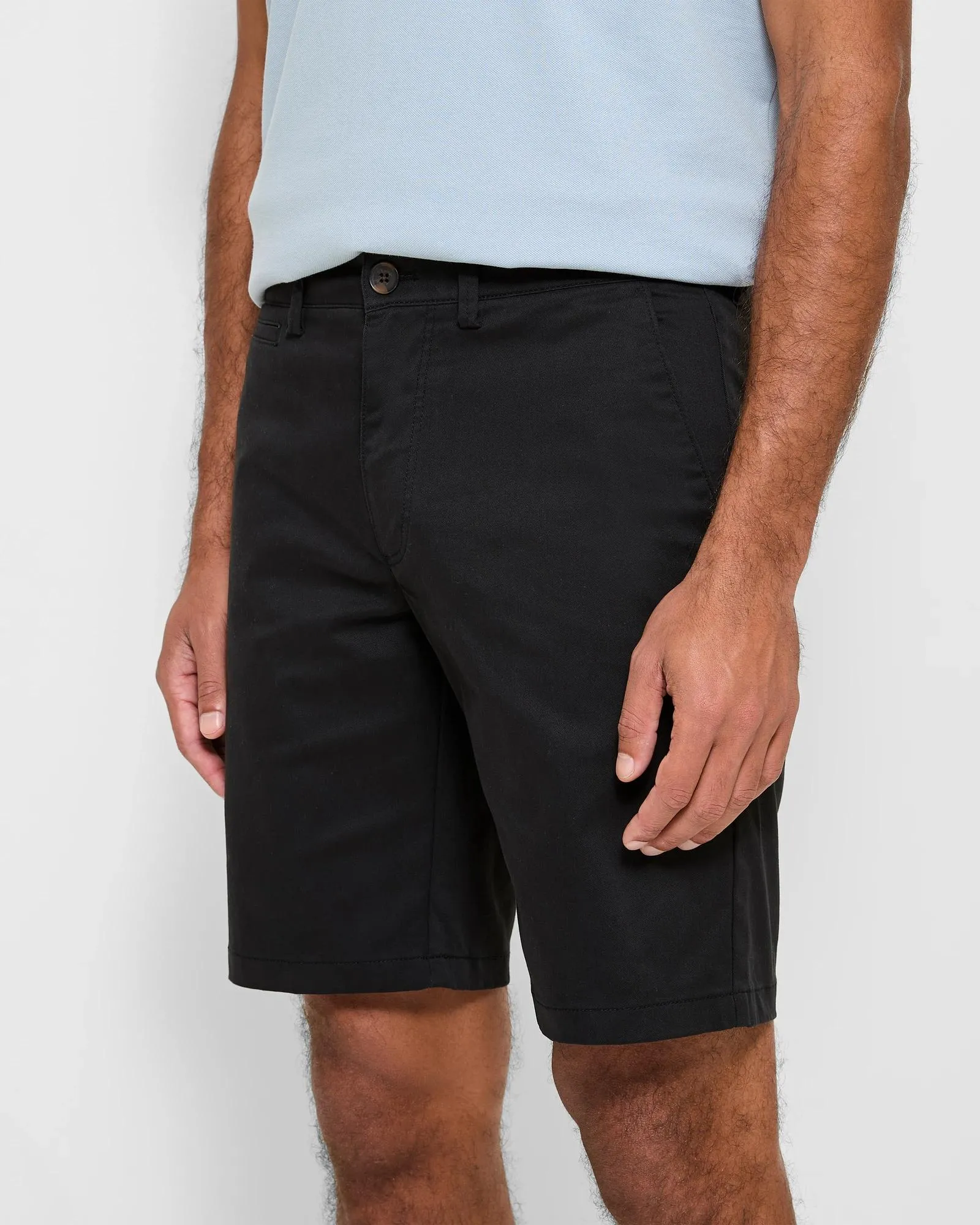 popular  Australian Cotton Regular Stretch Chino Shorts - Black