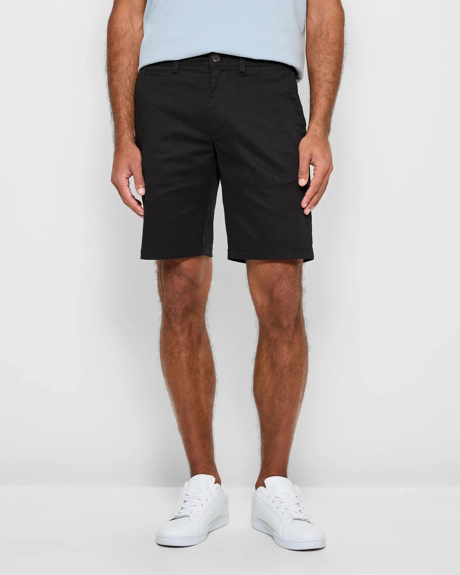 popular  Australian Cotton Regular Stretch Chino Shorts - Black